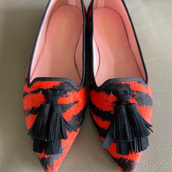 Pretty Ballerinas sz EU 36/US 5.5-6 rust orange black zebra pony - Picture 1 of 16